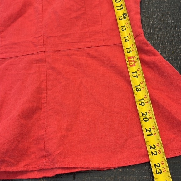J. Crew Red Sleeveless Cotton Linen Blend  Peplum Top Blouse size 6 - Picture 3 of 7